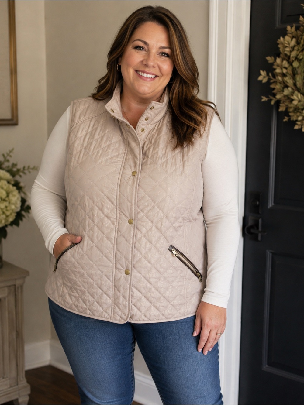 Peck & Peck Shimmer Quilted Vest